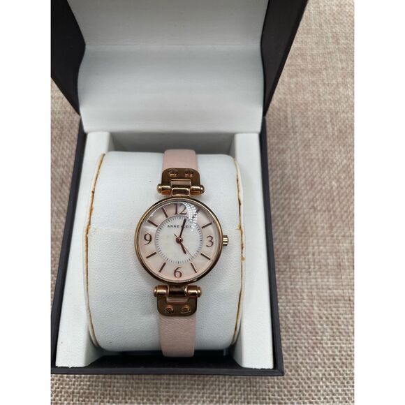 Anne Klein Women's 10/9442RGLP Rose Gold-Tone Watch with Blush Leather Band - Picture 1 of 11